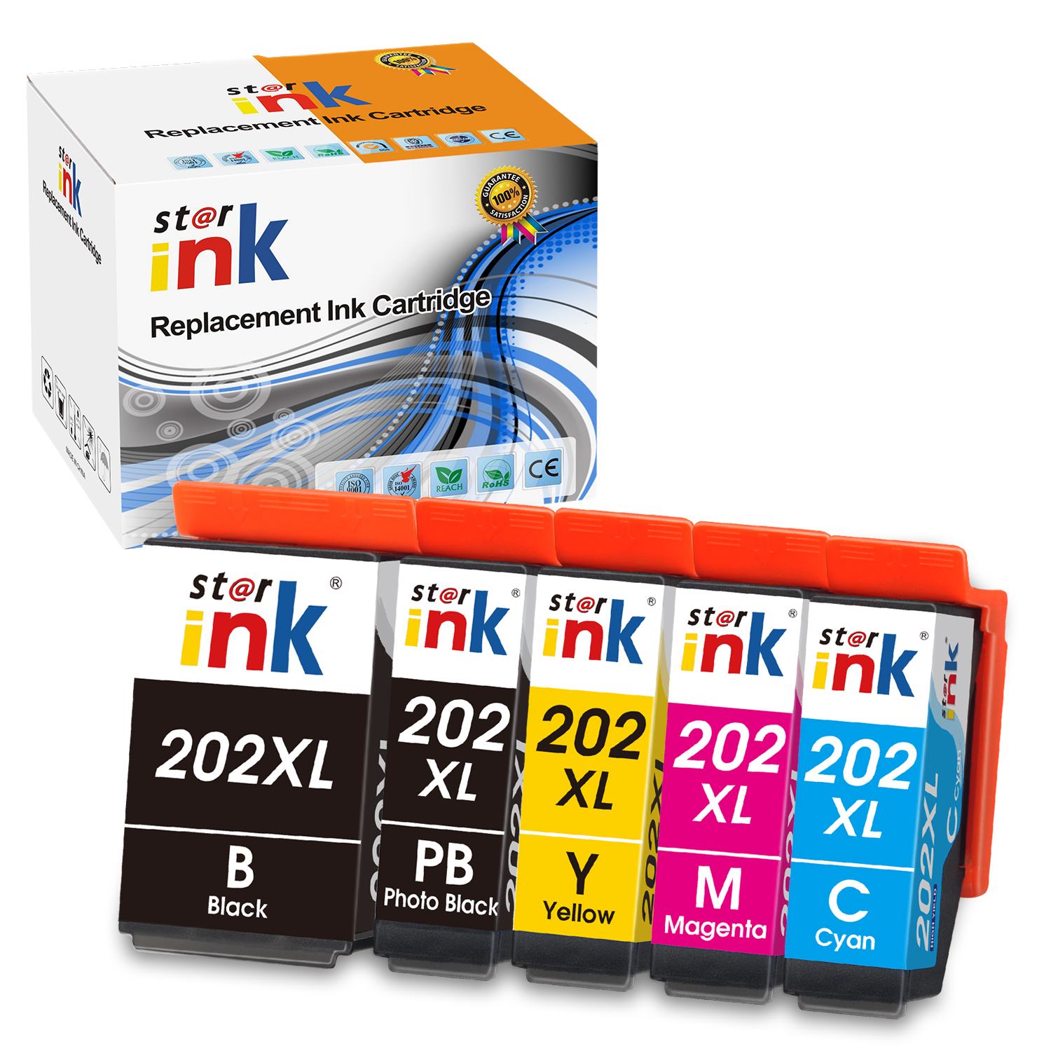 Starink Compatible Ink Cartridge Epson-E202XL-BK、PBK、C、M、Y