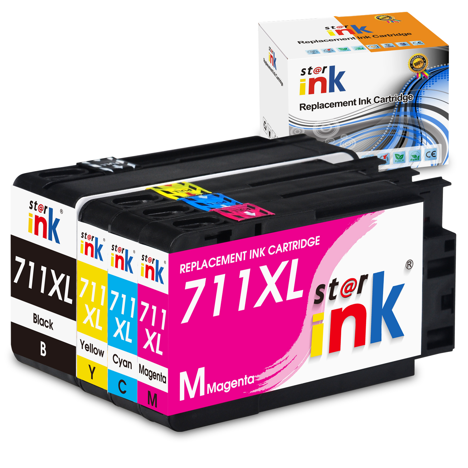 Starink Compatible Ink Cartridge HP- 711BK、711C、711M、711Y